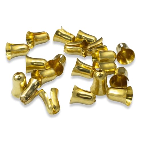 Image of Generic 20 Brass Bell Pendants - for Size #6 Ball Chain Pull - End Connectors, Silver, 1100-A10378