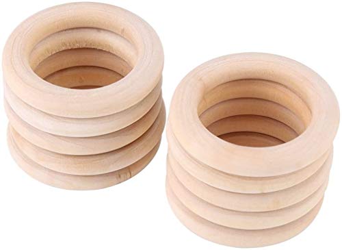 Image of 10PCS Natural Wooden Craft Rings 100mm /3.93inch Unfinished Wood Loop Circle Pendant Connectors Jewelry Making Accessory