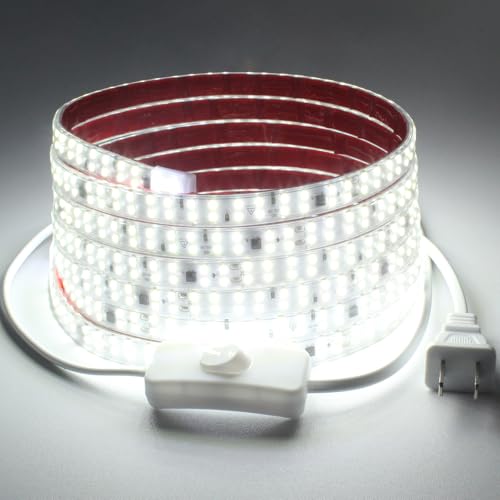 pcningled 6.56 ft Flexible 110V LED Light Strip Outdoor Waterproof Rope Lights SMD 2835 240LEDs/m...