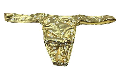 Mendove Men's Star Print Liquid Metallic Contour Pouch Thong Underwear3