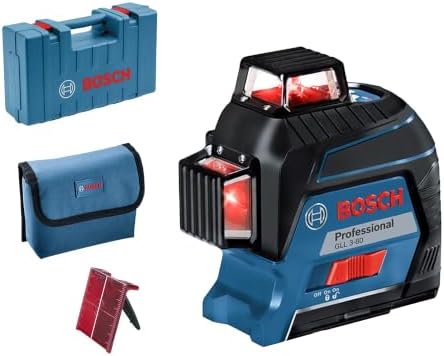 Bosch Professional Laser Level GLL 3-80 (red laser, working range...