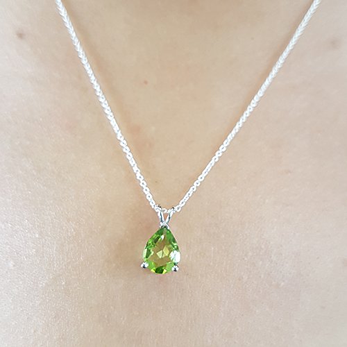 Dazzlingrock Collection 9x7 mm Pear Cut Ladies Solitaire Teardrop Pendant (Silver Chain Included), Sterling Silver - Image 5