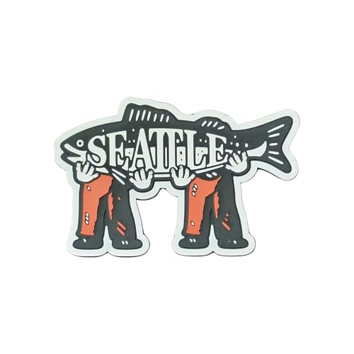 Vagabond Heart Seattle Fridge Magnet - Seattle Washington Refrigerator Magnet - Pike's Place Travel Souvenir - 3D Retro/Vintage Kitchen Travel Gift