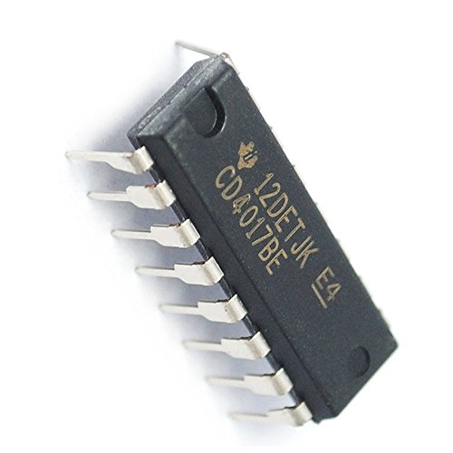 texas instruments cd4017be cd4017 cmos decade counter with 10 decoded outs pack of 5