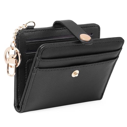 Image of Small Wallet Women Slim Bifold RFID Blocking PU Leather Card Holder Wallets with Change Pocket ID Window