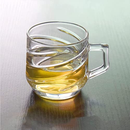Image of Premium Glass Tea & Coffee Cups Set of 6, 200 ML Transparent Glass Mug with Handle for Coffee,Green Tea, Hot & Cold Beverages, Stylish Clear Drinking Cups for Home Kitchen Cafe (CTZ - 24)