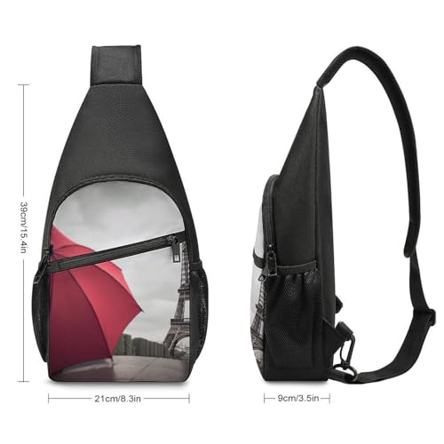 Mochila deportiva tipo sling blanca con estampado miniatura 2