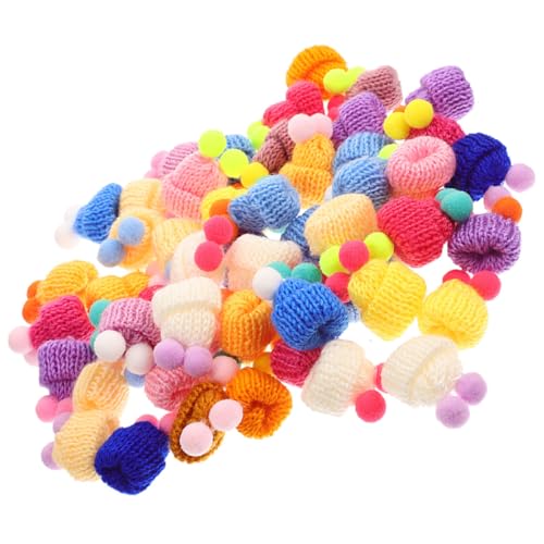 Mini bonnets tricotés en laine lot de 60 mini chapeaux colorés pour poupées et artisanat