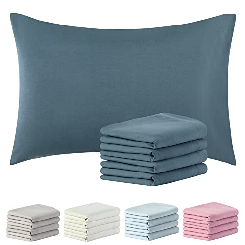 SiinvdaBZX 1800 Thread Count Microfiber Pillowcases Queen Size Set of 4 - Envelope Closure Pillow Cases - Ultra Soft Easy Care (Teal)