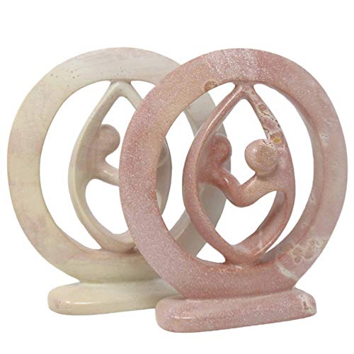 Global Crafts Natural Soapstone 6-Inch Lover's Embrace Sculpture #TOP4