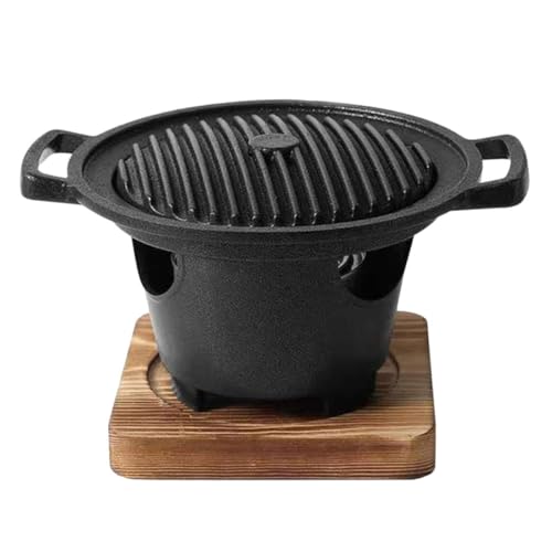 CALLARON Parrilla para Barbacoa Pequeña de Aluminio para Interior, Ahorro de Espacio y Prevención de Manchas, Adecuado para Asar Pescado y Pollo en Casa