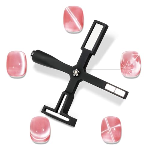 MIZHSE Nail Magnet Tool: 5 in 1 Black Magnet for Cat Eye Nails, Multi-Function Magnet Stick for Cat Eye Effect, Nail Art Magnetic Stick Nail Design Tool for Nail Salon Home DIY