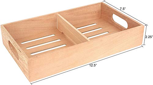 Mantello Cigars Spanish Cedar Cigar Tray - Adjustable Divider, Fits Large Humidors, For Humidor Or Walk-In Closet 12.5" X 7.5"X 2.25" #TOP1