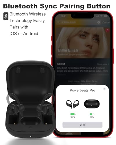 Image of Charging Case Replacement for Powerbeats Pro: Beats Earbuds Charger Case with Bluetooth Pairing Sync Button, 700mAh Battery, Earbuds Not Included