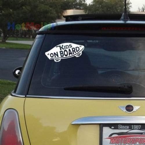 Kids On Board Baby on Board Vinyl Sticker Decal Warning Funny Motorcycle Decorating for Car Window Glass Truck Bumper Camping Laptop (5.5"" inches)