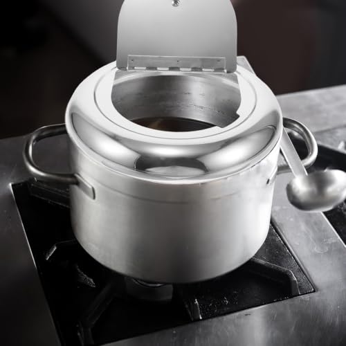 Tapa de olla sopera de 10l industrial NUOBESTY de acero para hostelería 5