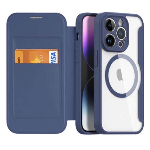 Coque en cuir fente pour carte iPhone 12, étui rigide bleu au fini raffiné