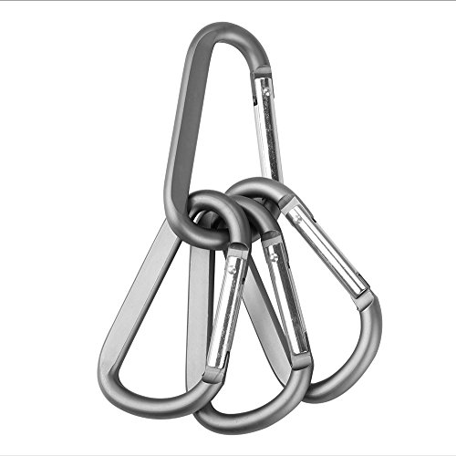 Image of CampTek Carabiner Caribeaner Clip,3 inch Large Aluminum D Ring Shape Carabeaner with Keyring Keychain Hook