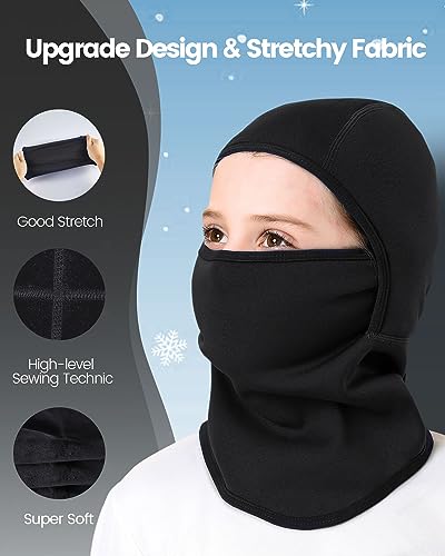 Aegend Balaclava Face Mask for Kids Age 5-12, Windproof Ski Face Neck Warmer for Cold Weather Winter Outdoor Sports3