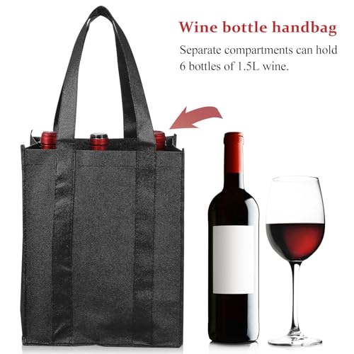 Bolsa negra para botellas de vino resistente: transporte seguro con 6 compartimentos 4