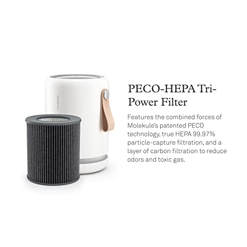 Molekule Air Mini+, Air Purifier For Small Home Rooms Up To 250 Sq. Ft. With Peco-Hepa Tri-Power Filter For Smoke, Mold, Dust, Bacteria & Other Pollutants For Clean Air - White, Compatible With Alexa #TOP2