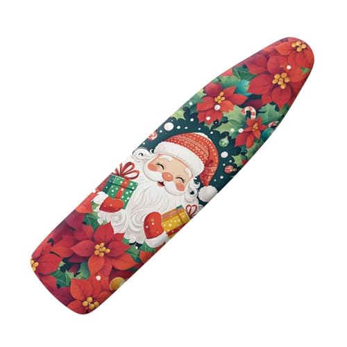 Psesaysky Xmas Ironing Board Cover Resist Scorching Santa Claus Extra Wide Ironing Board Cover and Pad with Hook and Loop Table Top Ironing Board Cover Standard Size