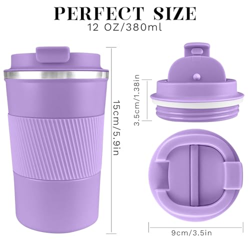 Image of Insulated Travel Coffee Mug, Stainless Steel Coffee Cup with Leakproof Lid | Double-wall insulation keeps drinks hot or cold for hours, with a leakproof lid and portable stainless steel design