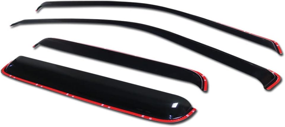 7422438699626 Compatible with 2004-2012 Chevy Colorado/GMC Canyon Crew Cab Smoke in Channel Window Visors Deflector 4 Pieces