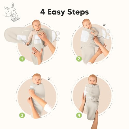 Image of 3-Pack Organic Swaddles for Newborns, Baby Swaddles 0-3 Months (Willow) | Newborn Swaddle Sleep Sacks, Soft Cotton, Infant, Baby Swaddle Wraps, Girls, Boys, Large Hook & Loop Closure