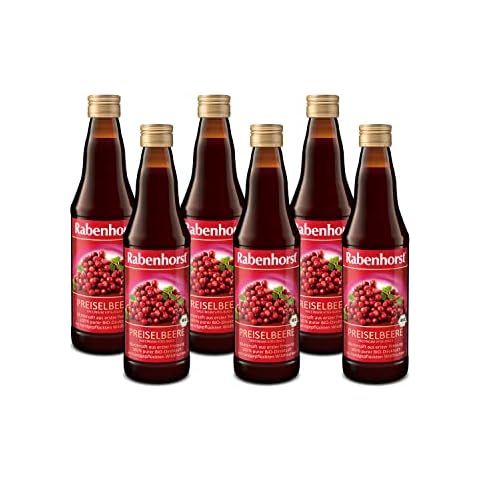 RABENHORST Preiselbeere Muttersaft BIO 6er Pack . 100% purer Preiselbeer-Direktsaft aus erster Pressung Cover