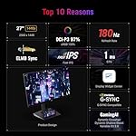 ASUS ROG Strix 27” QHD (2560x1440) HDR400 USB-C Gaming Monitor (XG27ACS), 180Hz,1ms, Fast IPS, 133% sRGB, Extreme Low Motion Blur Sync, G-Sync Compatible, DisplayWidget, Tripod Socket, 3 Year Warranty - Image 3