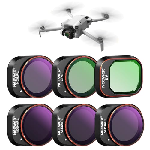 NEEWER Lot de 6 filtres ND/PL compatibles avec DJI Mini 4 Pro, Lot de 6 UV CPL ND8/PL ND16/PL ND32/PL ND64/PL polariseur densité Neutre Accessoires pour objectifs de Drone, Cadre en Aluminium