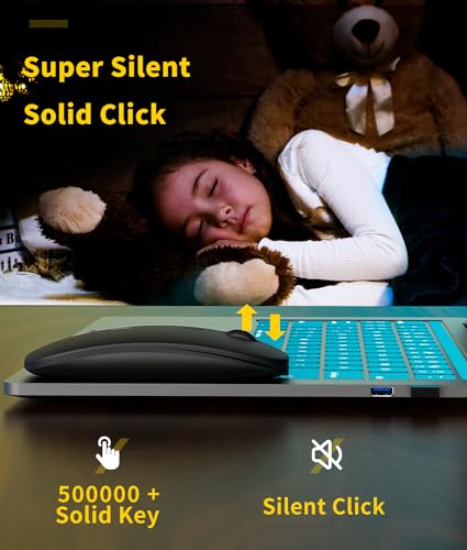 Anmck Wireless Mouse Rechargeable,[Battery Level Visible] 2.4G Silent Ultra Slim Portable Mouse,4 Adjustable Dpi 800/1000/1200/1600 Quiet Click Cordless Mouse For Laptop Pc Computer-Black thumb #3