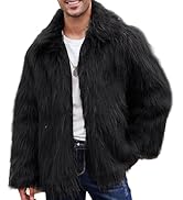 Gihuo Faux Fur Coat Winter Jackets for Men Mens Winter Coats Faux
