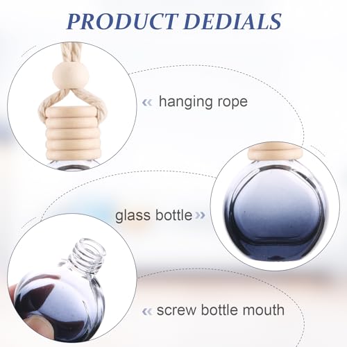 Image of 40 Pack Black Hanging Car Air Freshener Diffuser Bottles Empty Glass Perfume Bottles Pendant Diffuser Bottle for Essential Oils Fragrance Aromatherapy Auto Ornaments