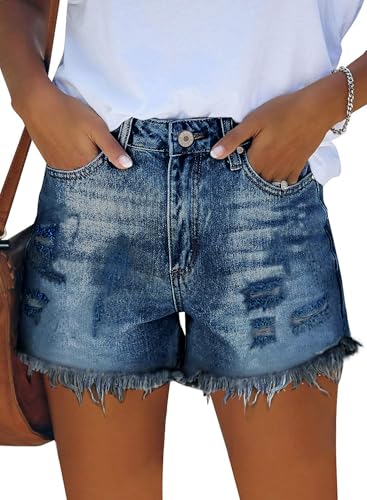 Image of CHICZONE Womens Mid-High Waisted Stretchy Denim Jean Shorts