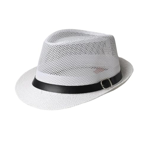 Chapeau de soleil en maille et paille Fedora Jazz unisexe 58-60 cm
