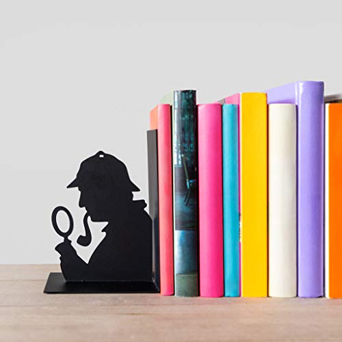 Balvi - Sherlock Schwarze Buchstützte aus Metall. Originelles Design