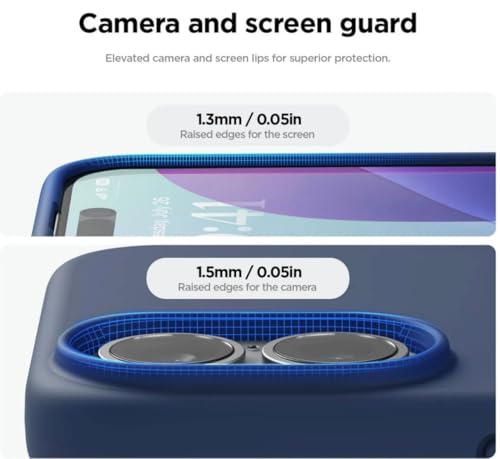 Image of Premium Liquid Silicone Case for iPhone 16 Plus - Slim Full Body Protective Back Cover with Soft Microfiber Lining, Anti-Slip Grip Scratch Resistant Phone Case (Dark Blue)