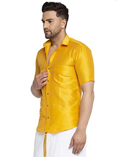 Image of SAIFOO Men's Classic Silk Ethnic Shirt.