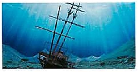 Aquatic PMTF40065 Creations Double Sided Aquarium Background Tropical/Ship