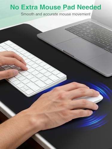 Image of Mouse Pad with Wireless Charging, Black Mousepad Long Desk Mat, Large Gaming Mouse Pad, Soft Mouse Pad Gaming Desk Pad with Non-Slip Rubber Base, Extended Computer Keyboard Mat Office Mice Pad