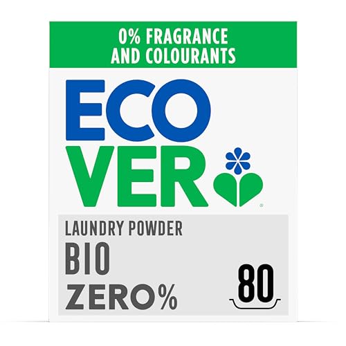 Ecover Zero Non-Bio Laundry Detergent Powder, For Sensitive Skin, Laundry Washing Detergent for Baby Laundry, 1 x 80 Washes, 1 x 4kg