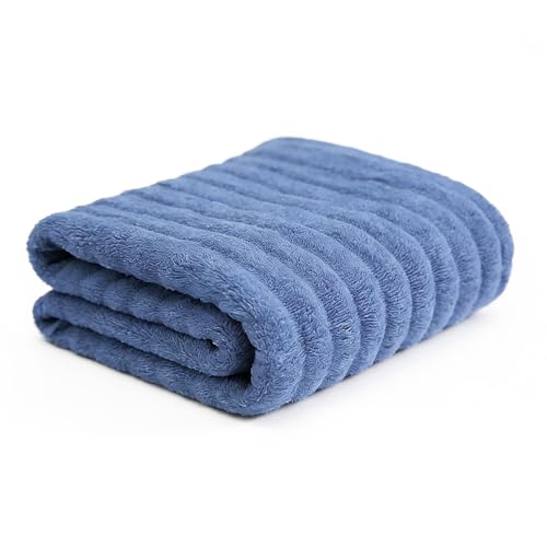 Toalla de baño de 27 x 54 pulgadas, adecuada para bañera, fitness, baño, ducha, deportes, toallas de yoga, toalla duradera de fibra ultrafina de terciopelo coral de alta absorción, multiusos (azul)