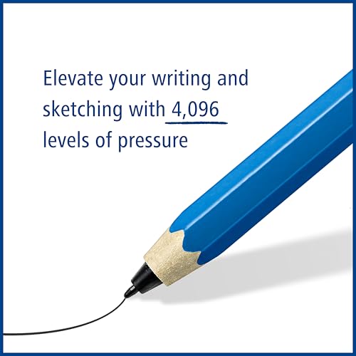 Image of STAEDTLER Lumograph Jumbo Digital Stylus Pen with Eraser for Touchscreens: No Charging, Thick Triangular Barrel for Comfort, Works with Samsung Galaxy Tab, Kindle Scribe & More, With Replacement Nibs