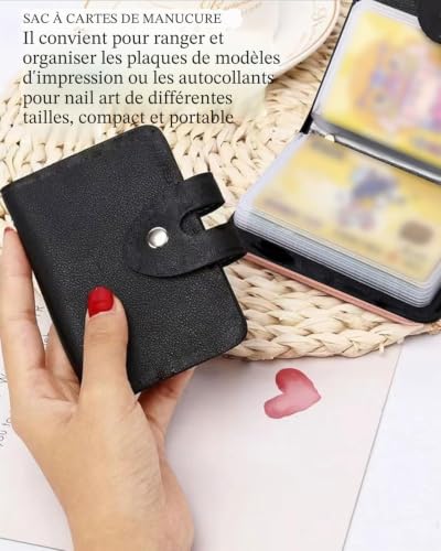 MYGLOAR Porte-cartes de visite, peut contenir 26 cartes de crédit, porte-cartes de visite, carnet de cartes de visite, organisateur de cartes clients et organiseur de cartes de visite, noir élégant – vue 4