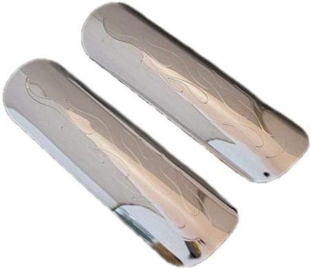 Chrome Flame Exhaust Muffler Pipe Heat Shield Cover Heel Guard Cruiser Custom