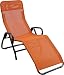 Produktbild USDFJN Klappstuhl Gartenstuhl Bäderliege 139 * 72 * 118 cm 6.5kg Armlehne Stahlrahmen klappbar Kippliege bis 100 kg belastbar wetterfest pflegeleicht Orange QG*60893