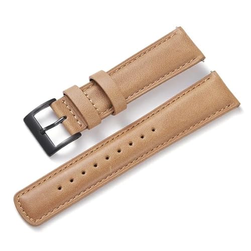 Bracelet en cuir véritable 20mm 22mm pour montre connectée élégante