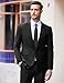 COOFANDY Men 2 Piece Suits One Button Blazer Jacket Tuxedo Slim Fit Suit Pant, Black, Medium